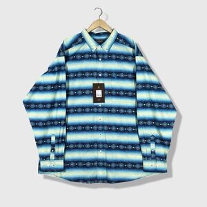 Ariat Button Down Shirt Mens XXL Blue Western Aztec Southwestern Long Sleeve